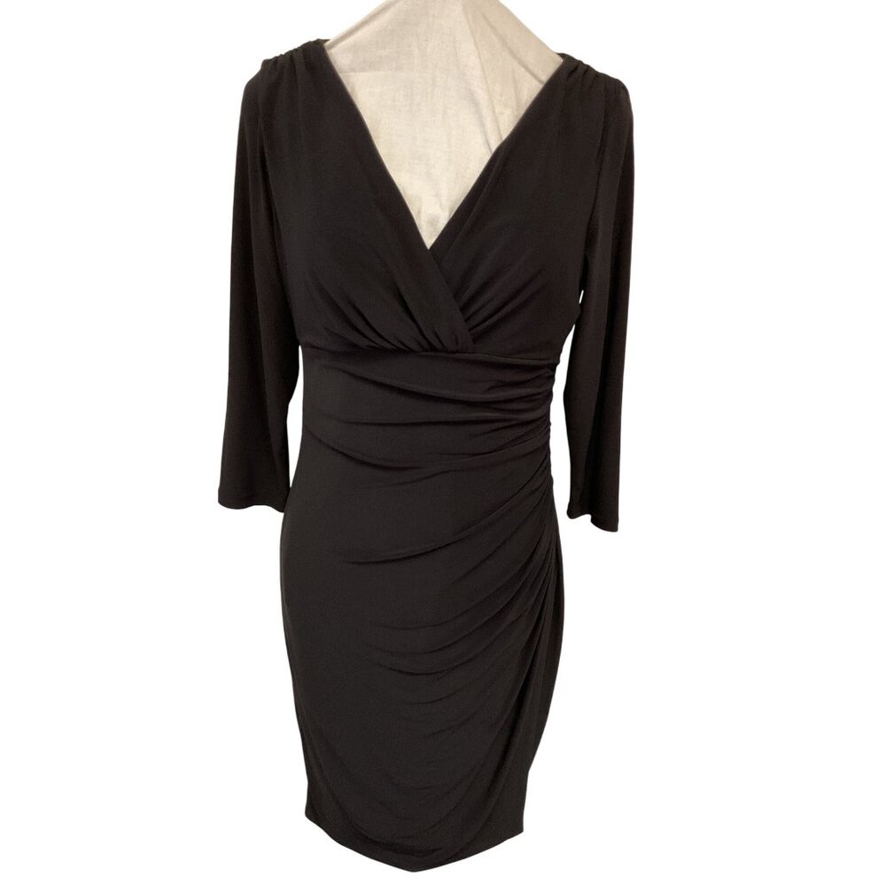 Lauren Ralph Lauren Black Jersey Knit Wrap Dress Size 10